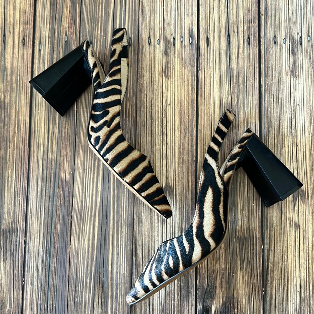 Zebra Print Slingback Heels